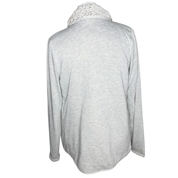 Thread & Supply gray sherpa lined open front cardigan Small - Picture 3 of 9